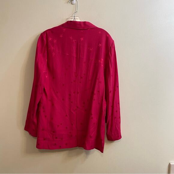 Equipment X Tibitha Simmons Pink Star Print Blazer Jacket Womens Size 6 - Picture 8 of 16